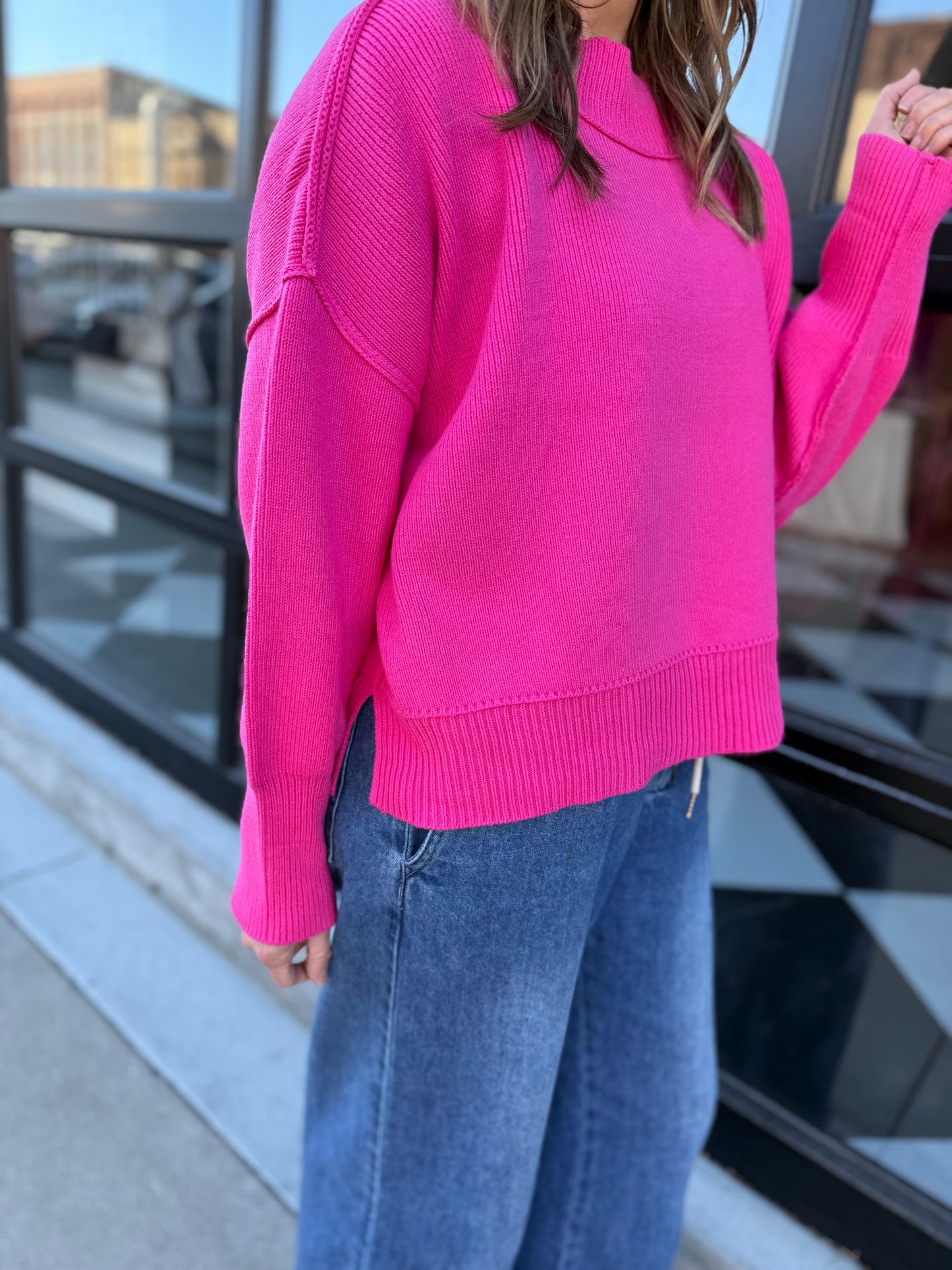 The Jackson Long Sleeve - Fuchsia