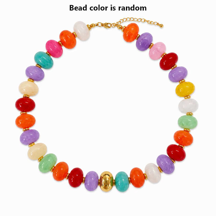 Fern Disc Resin Bead Necklace *Mult Colors*
