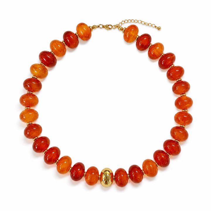 Fern Disc Resin Bead Necklace *Mult Colors*