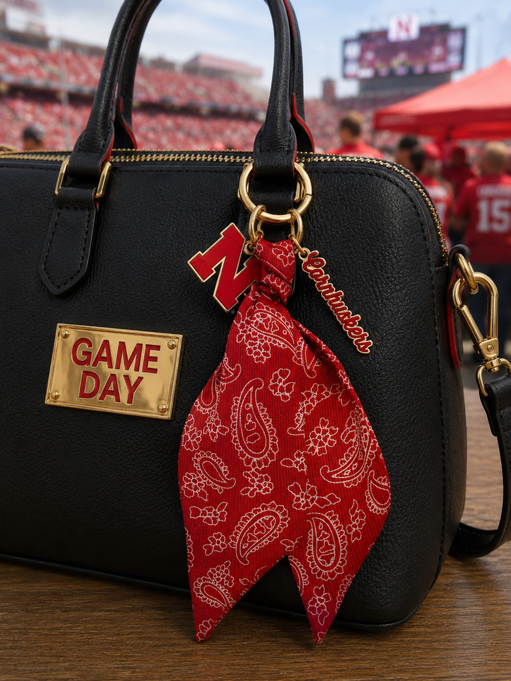 Nebraska Cornhuskers Logo Bandana Bag Charm