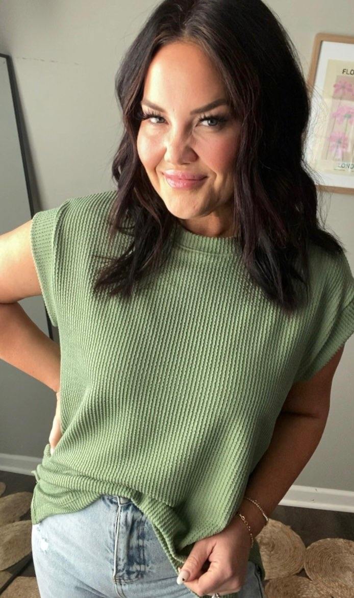 Radiant Ribbed Top - Green