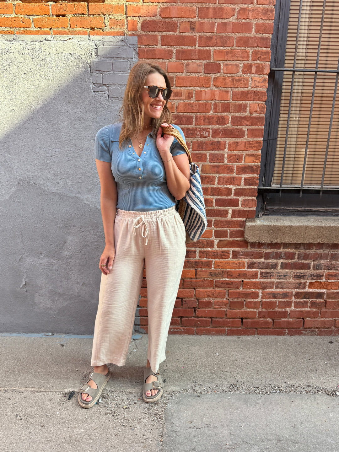 Elite Ribbed Polo Knit Top