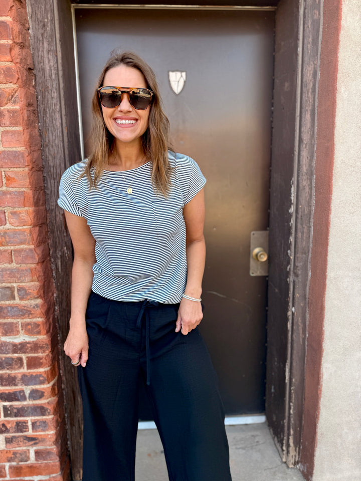 The Piper Striped Pocket Tee