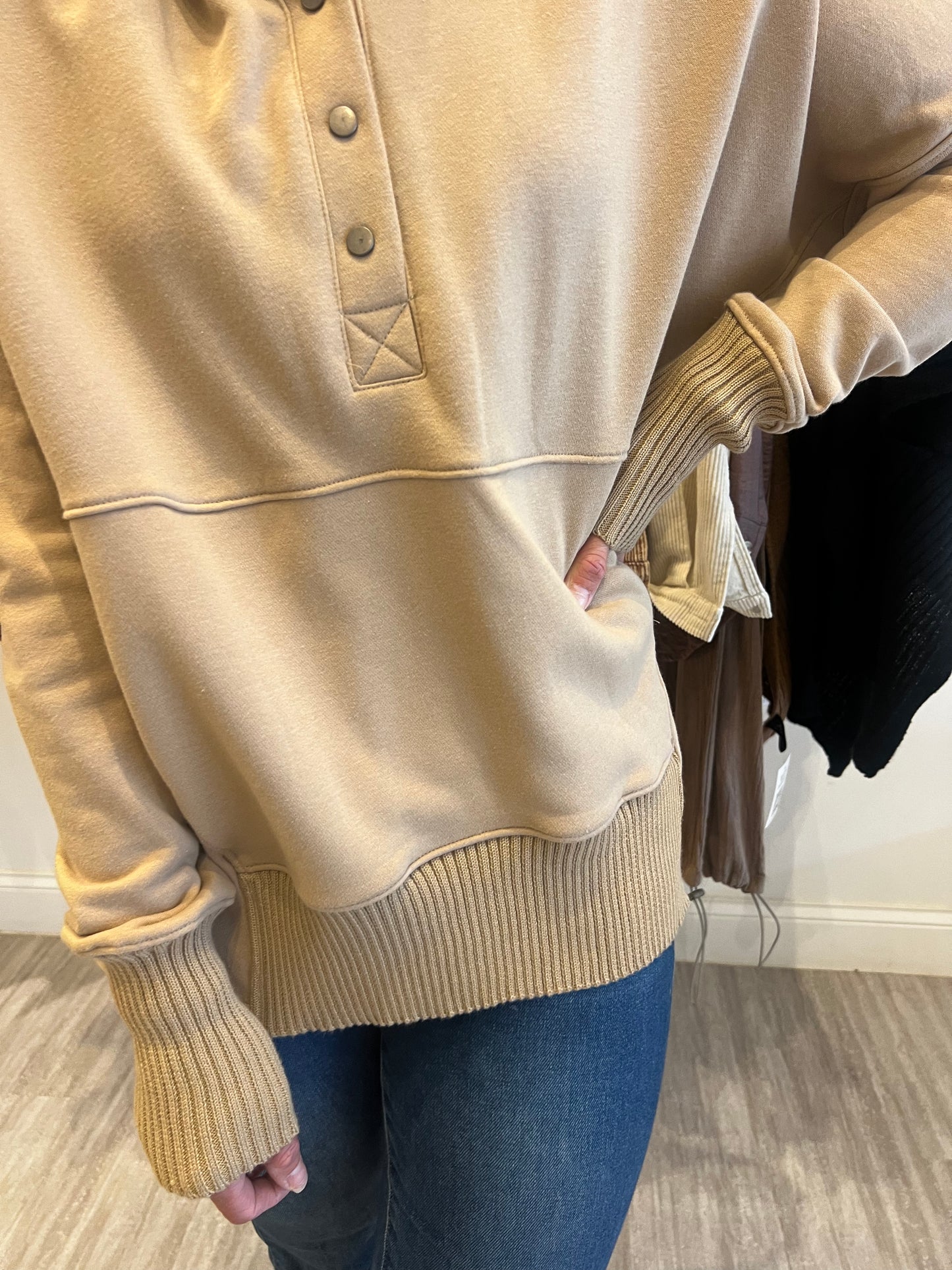 Oversized Pullover- Tan