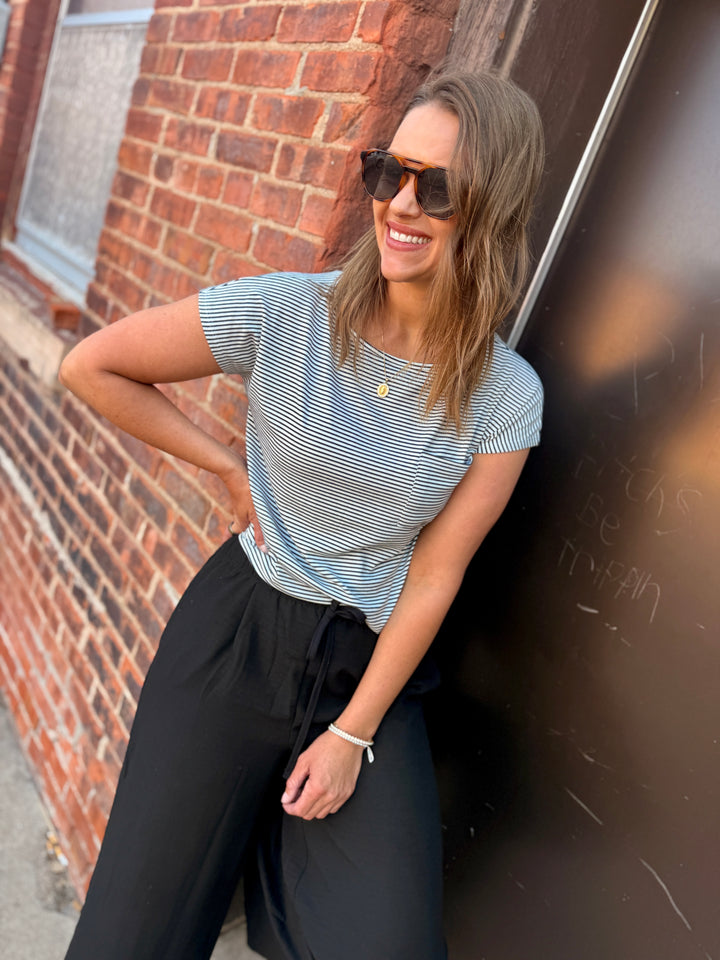 The Piper Striped Pocket Tee