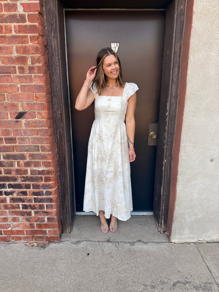 Secret Garden Ruched Midi Dress