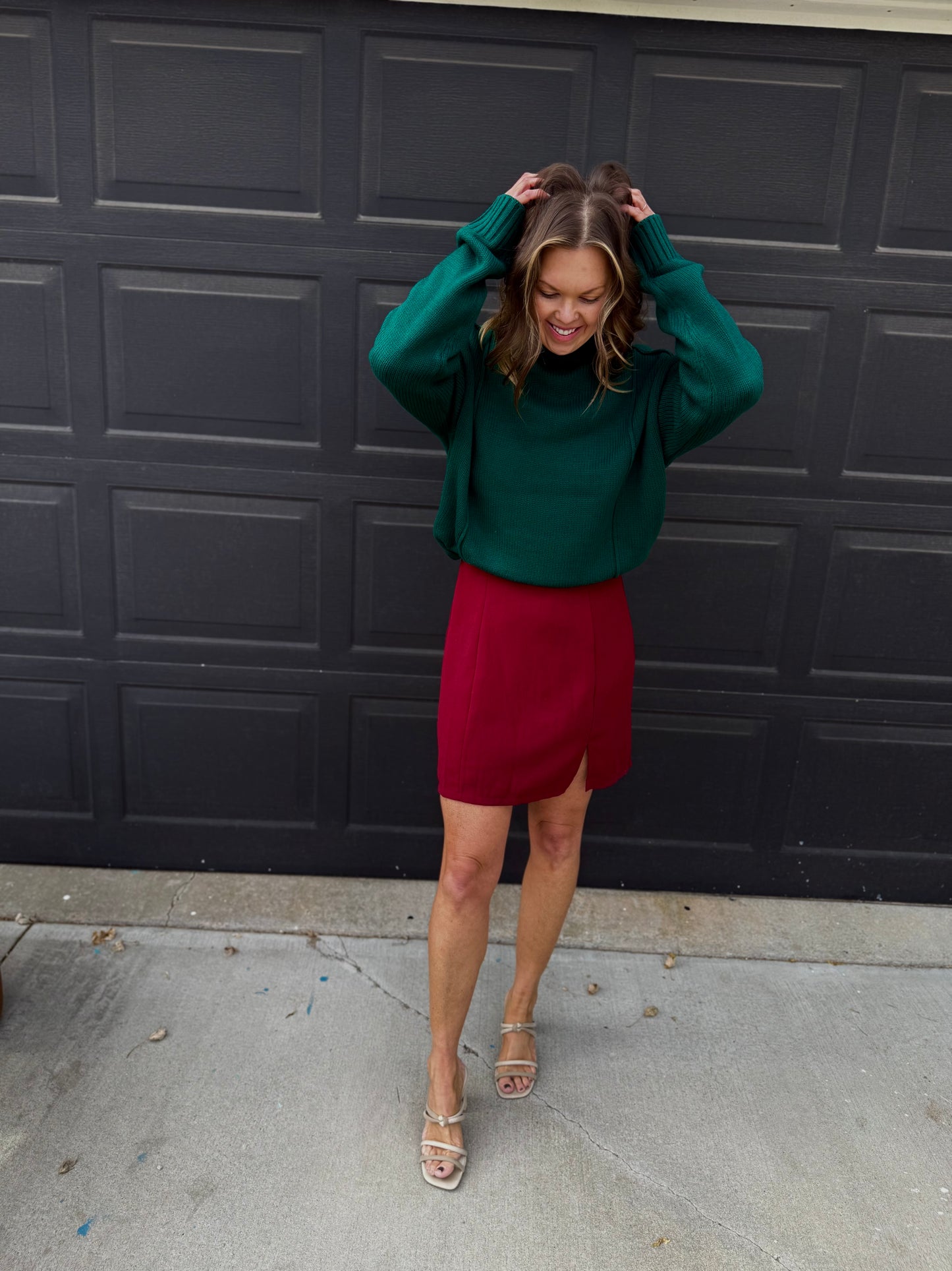 Wine Double Strap Mini Dress