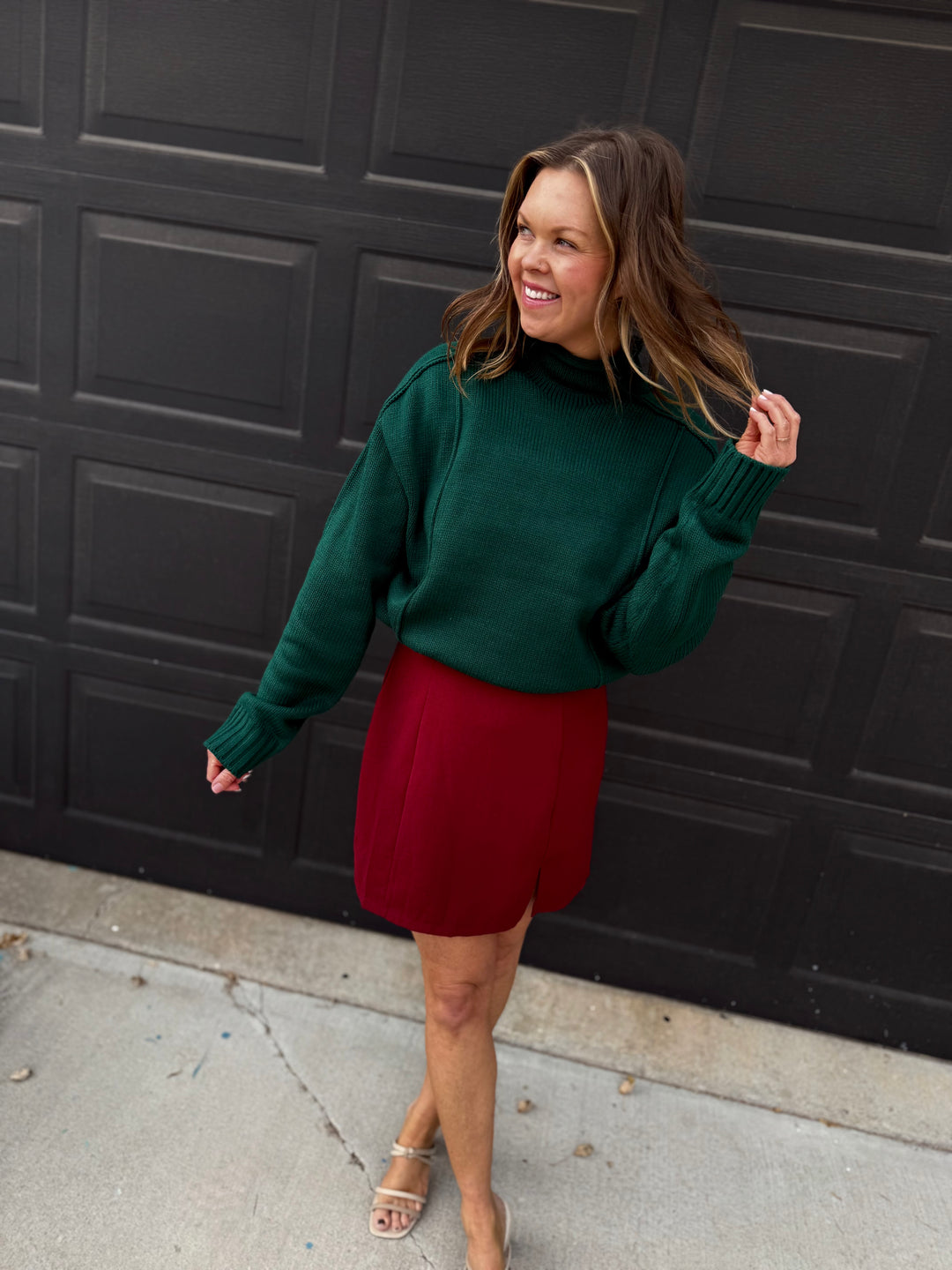 Wine Double Strap Mini Dress