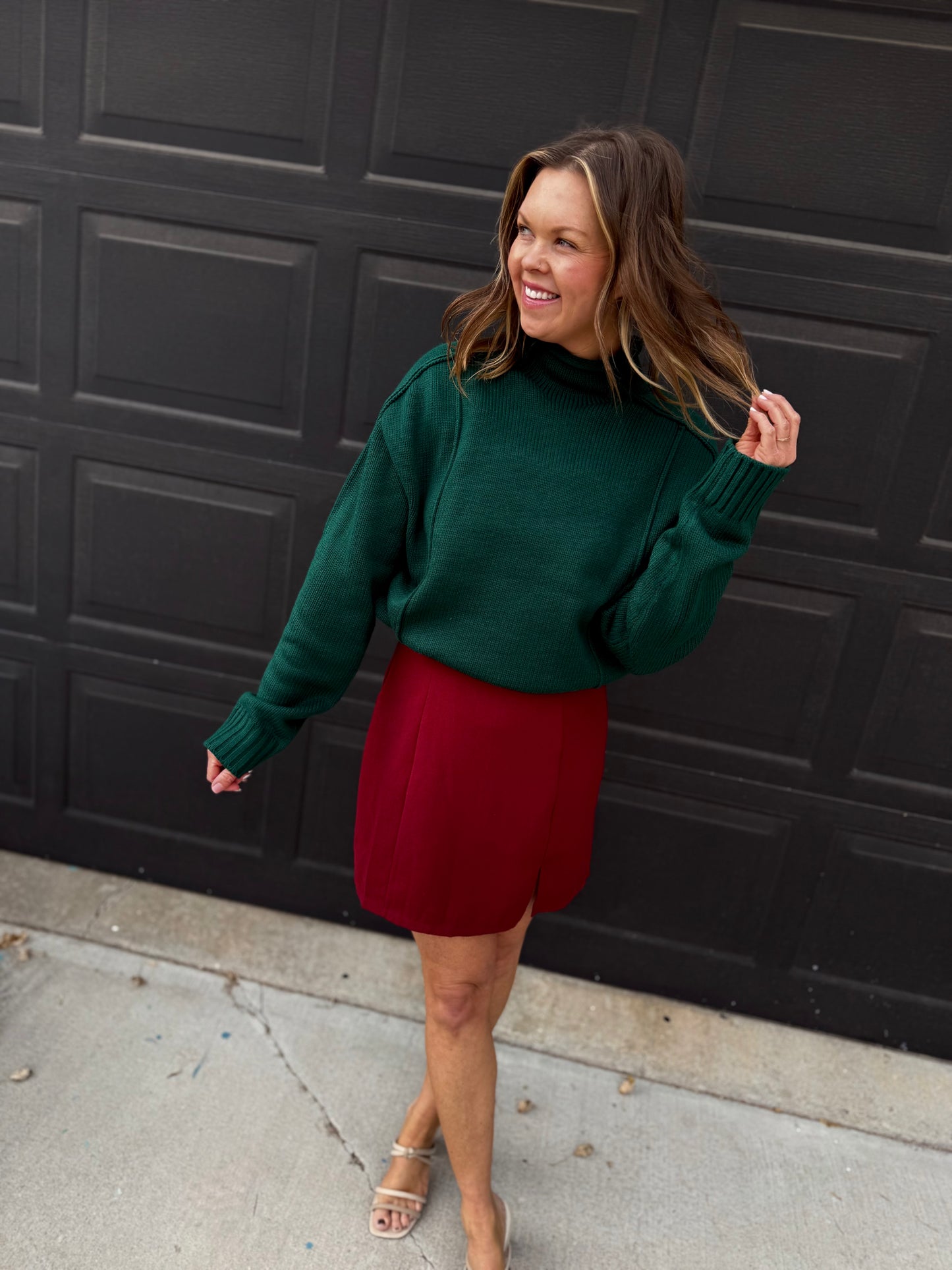 Wine Double Strap Mini Dress