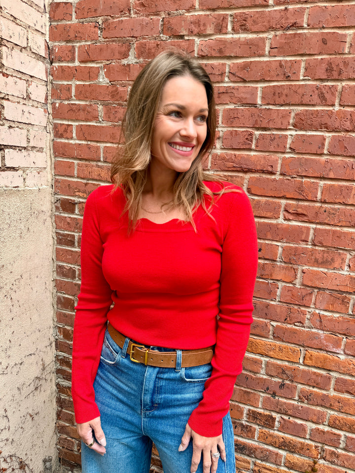 The Whisper Knit Sweater - Red