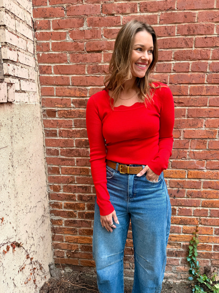 The Whisper Knit Sweater - Red