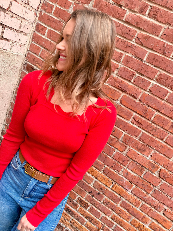 The Whisper Knit Sweater - Red