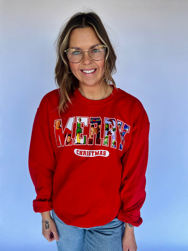 Merry Movie Crewneck - Red