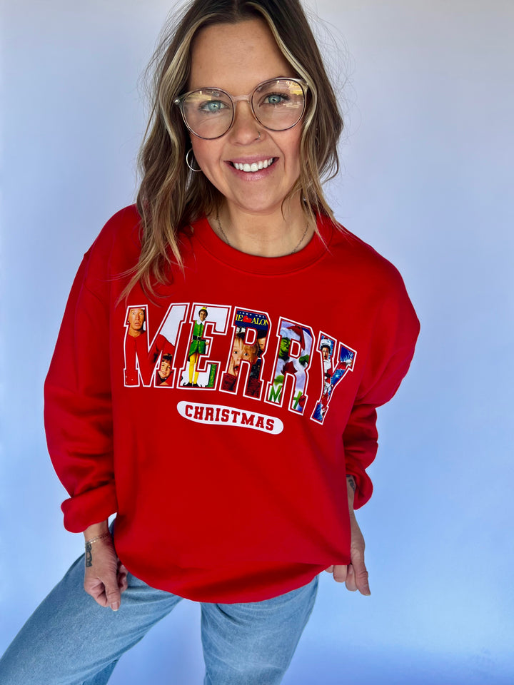 Merry Movie Crewneck - Red
