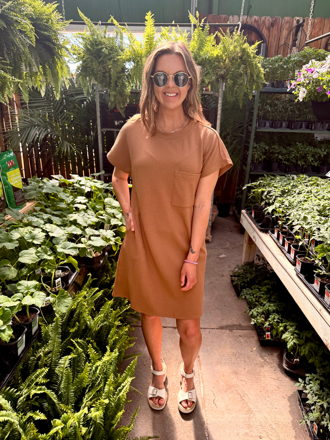 Maya Textured Pocket Mini Dress - Coco