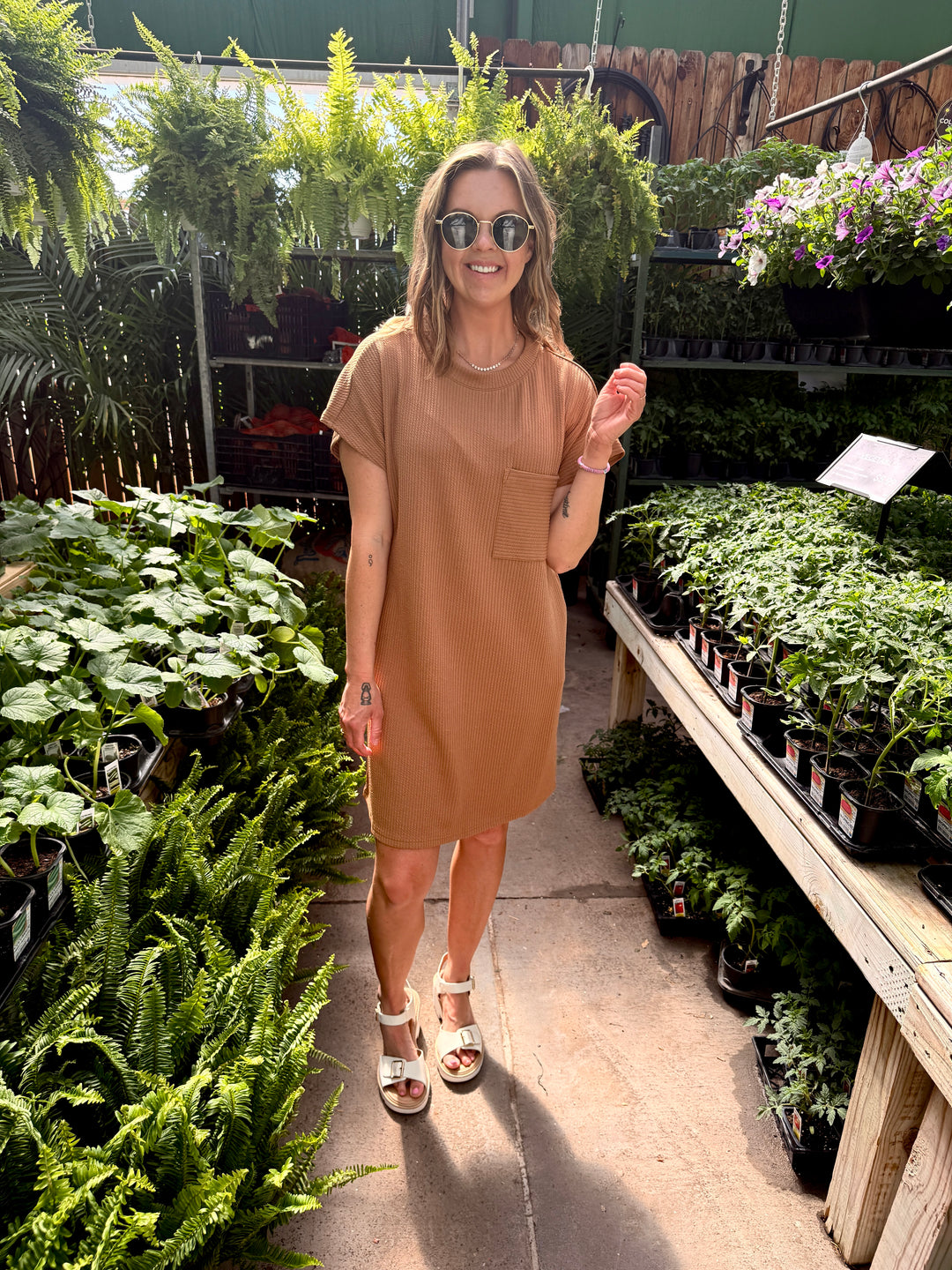 Maya Textured Pocket Mini Dress - Coco