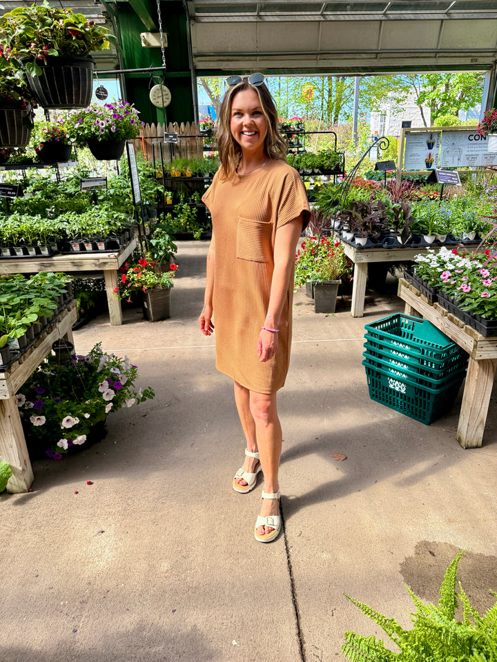 Maya Textured Pocket Mini Dress - Coco