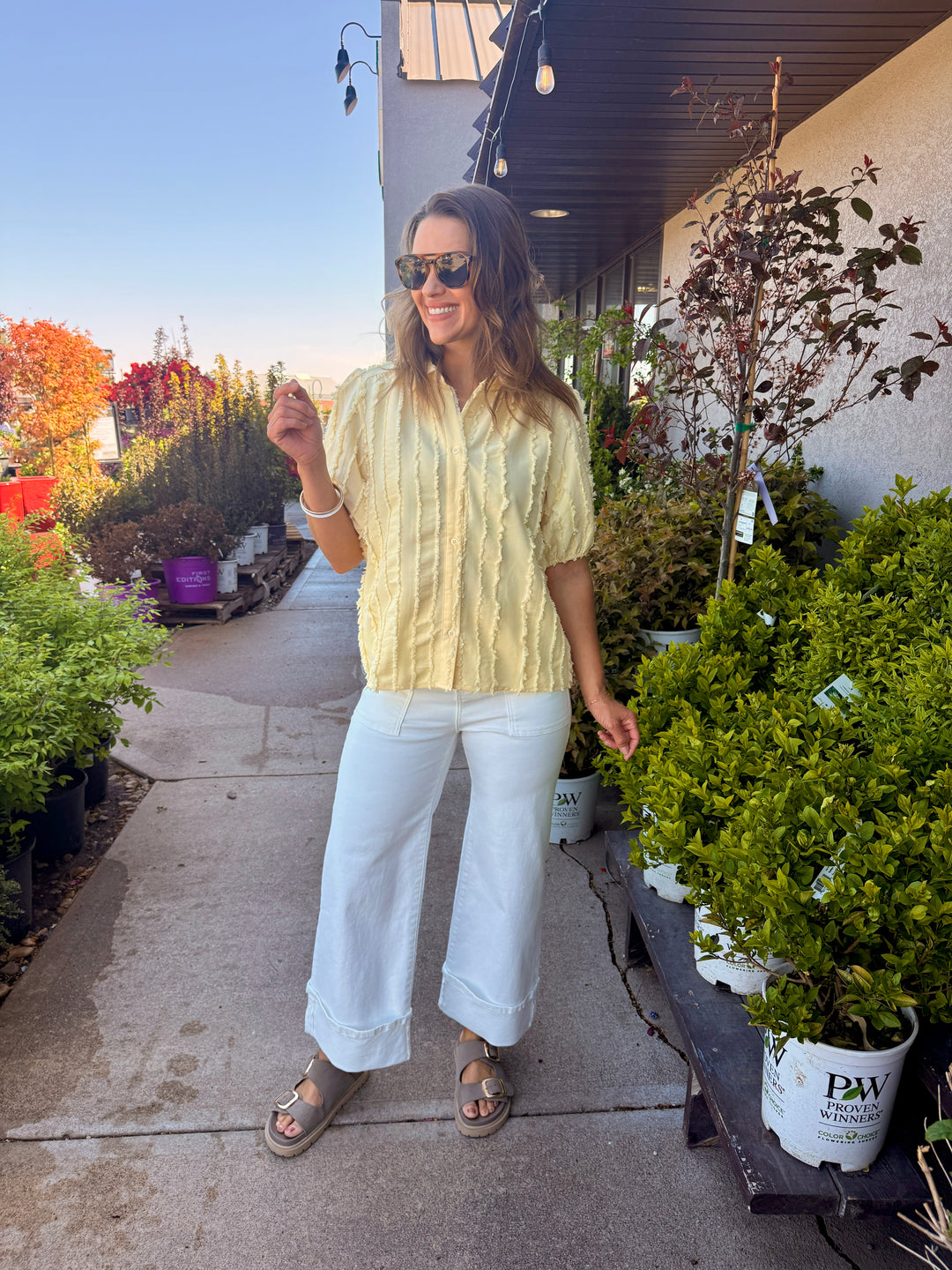 Liora Striped Puff Sleeve Shirt
