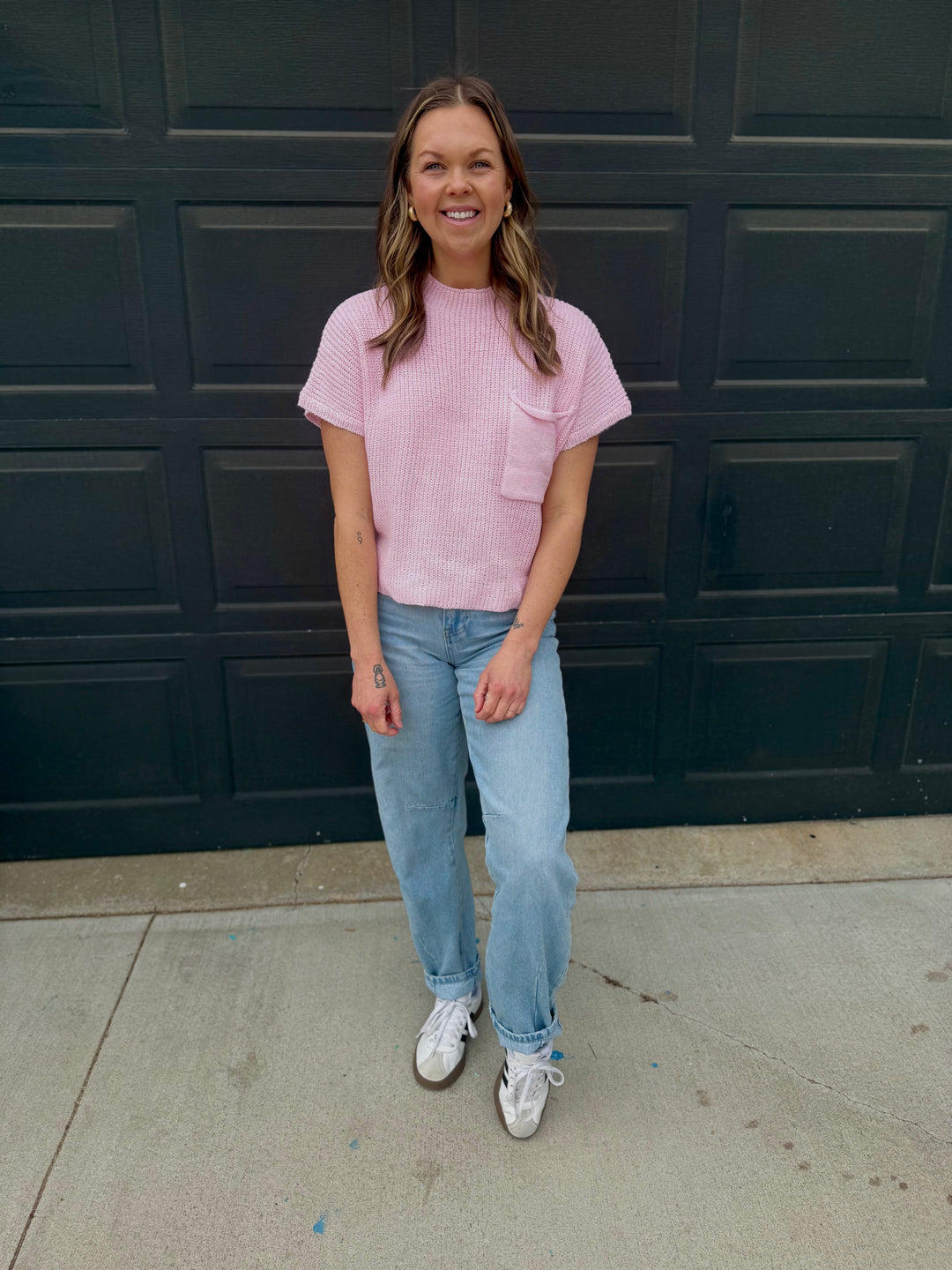 Light Pink Sweater Top