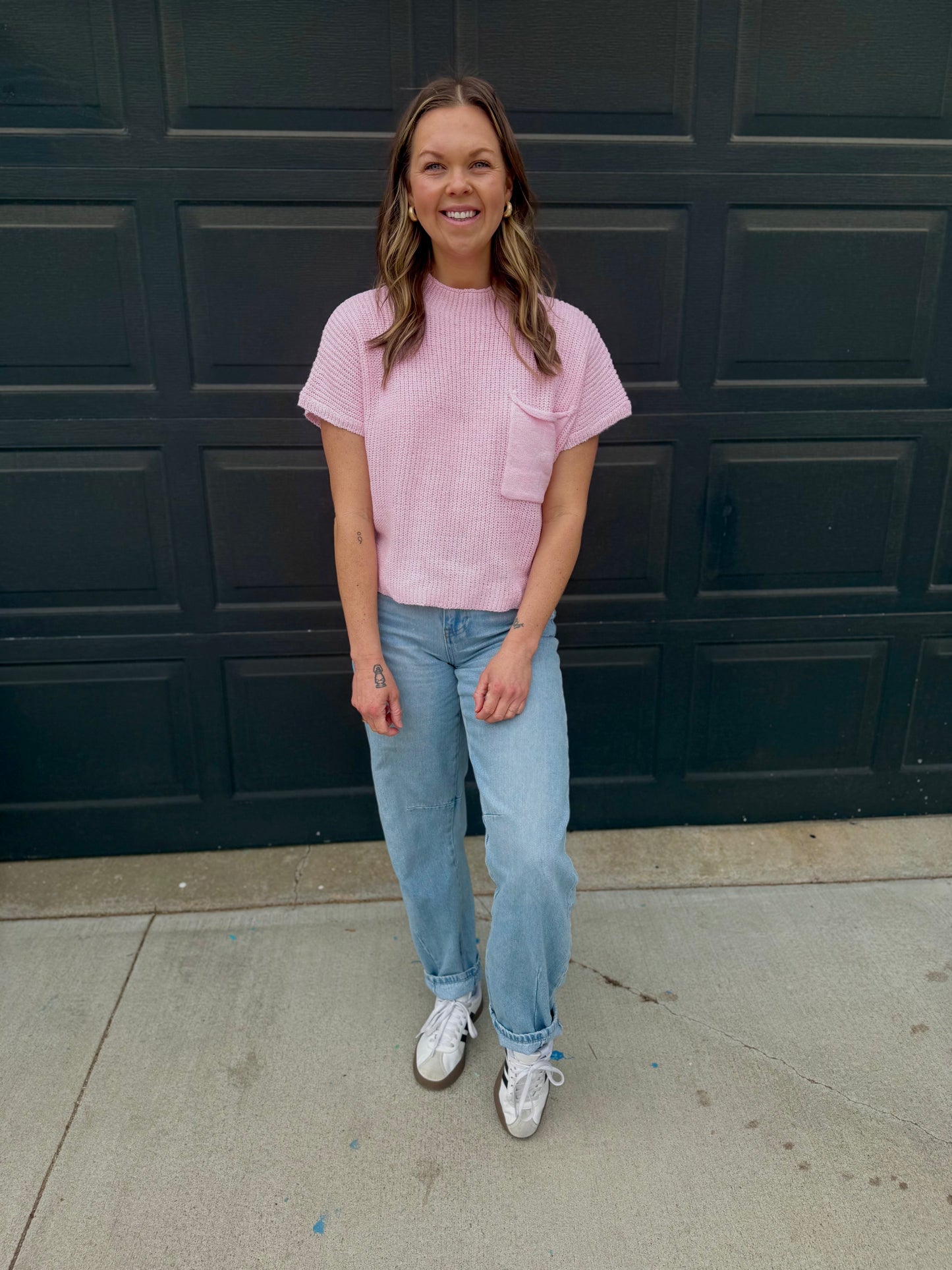 Light Pink Sweater Top
