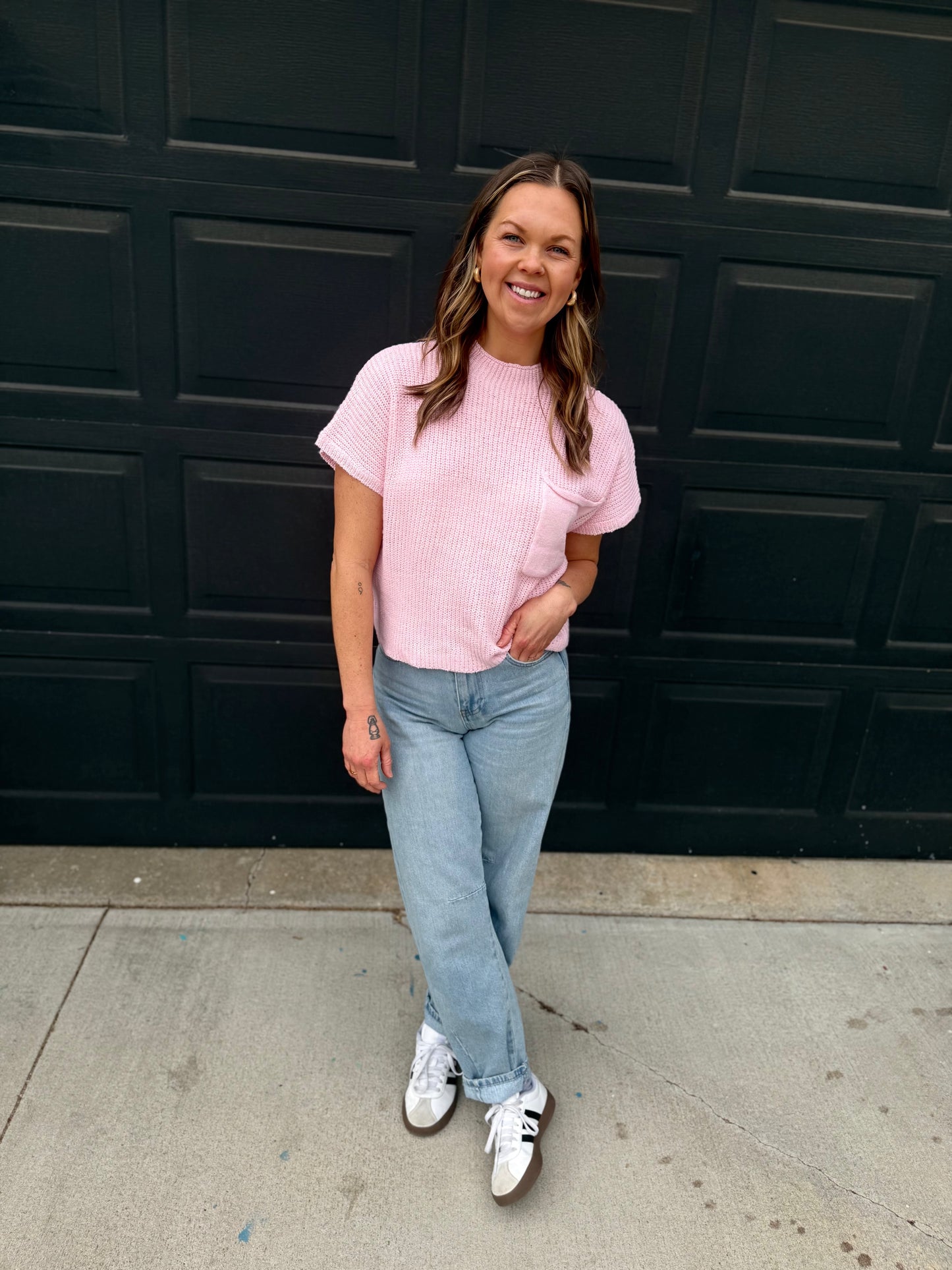 Light Pink Sweater Top