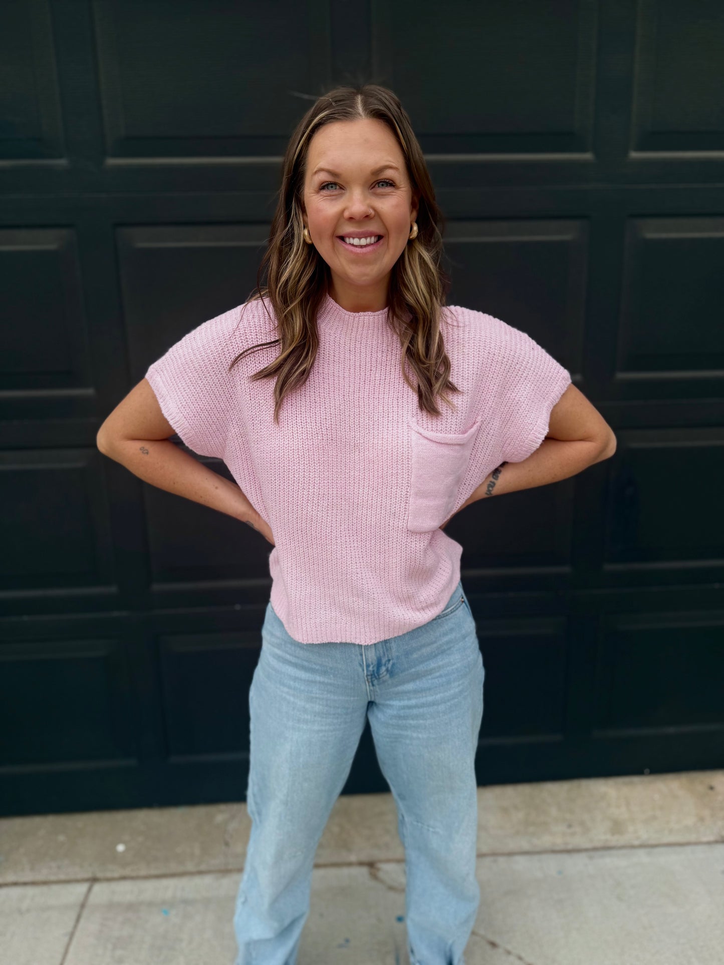 Light Pink Sweater Top