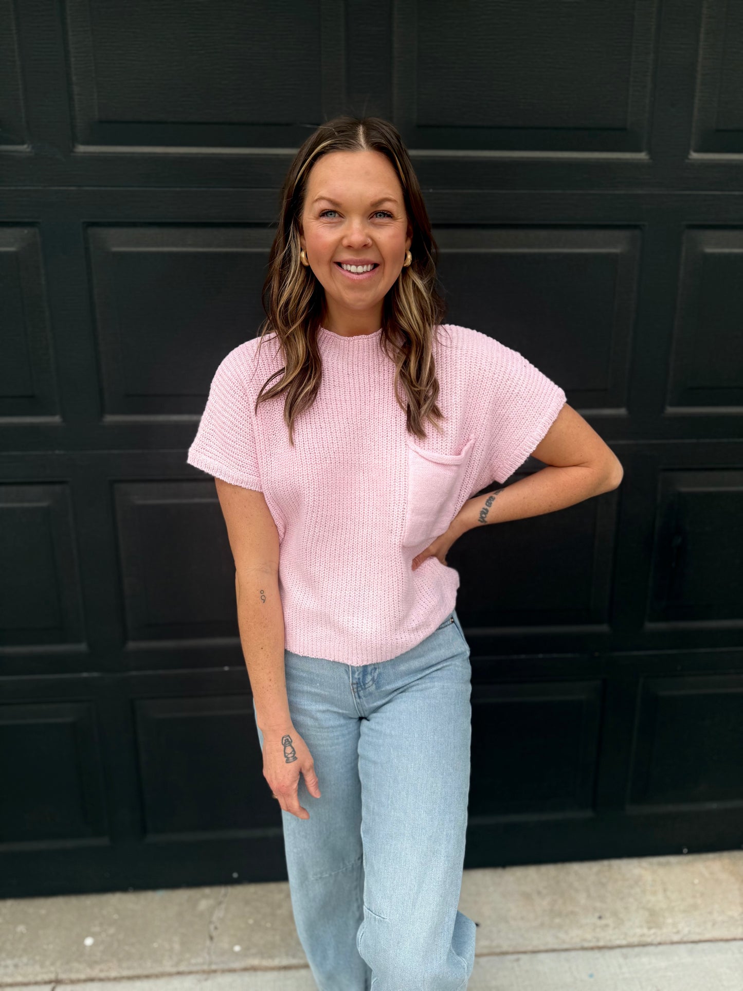 Light Pink Sweater Top