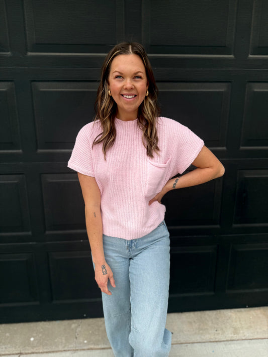 Light Pink Sweater Top