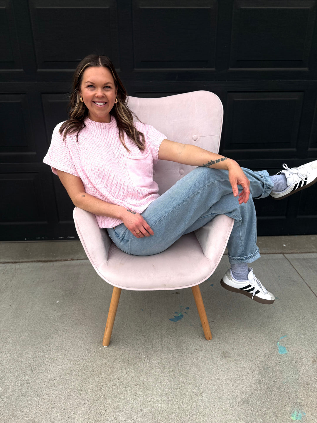 Light Pink Sweater Top