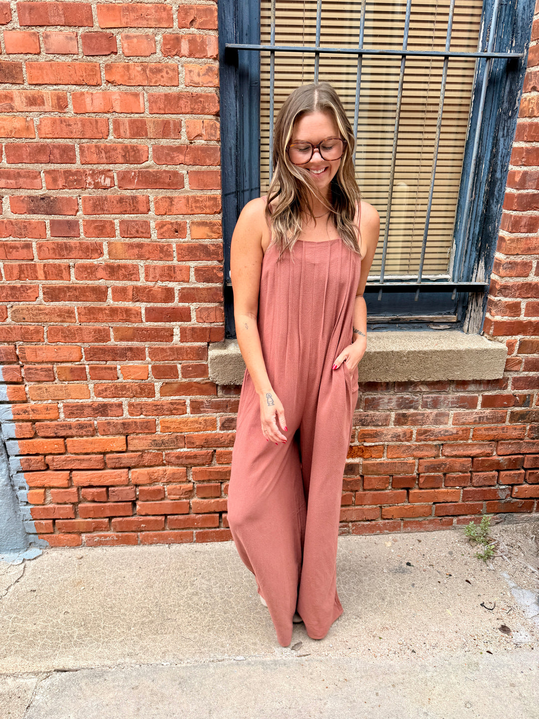Clara Pleated Wide-Leg Jumpsuit