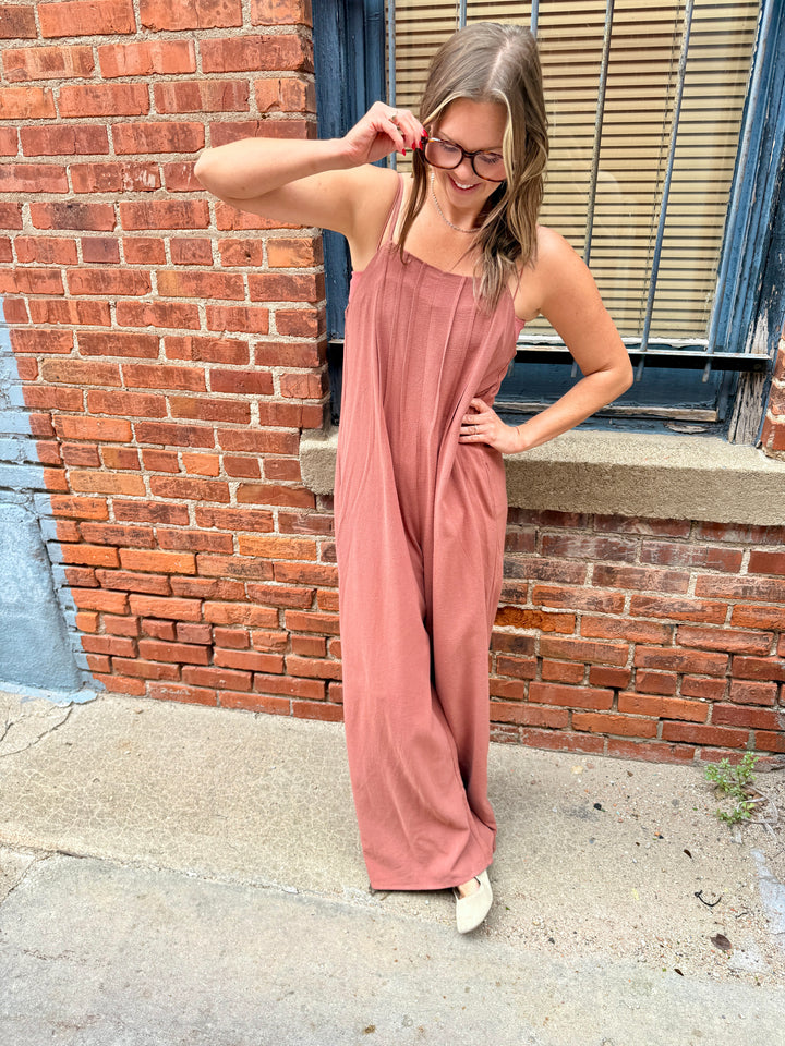 Clara Pleated Wide-Leg Jumpsuit