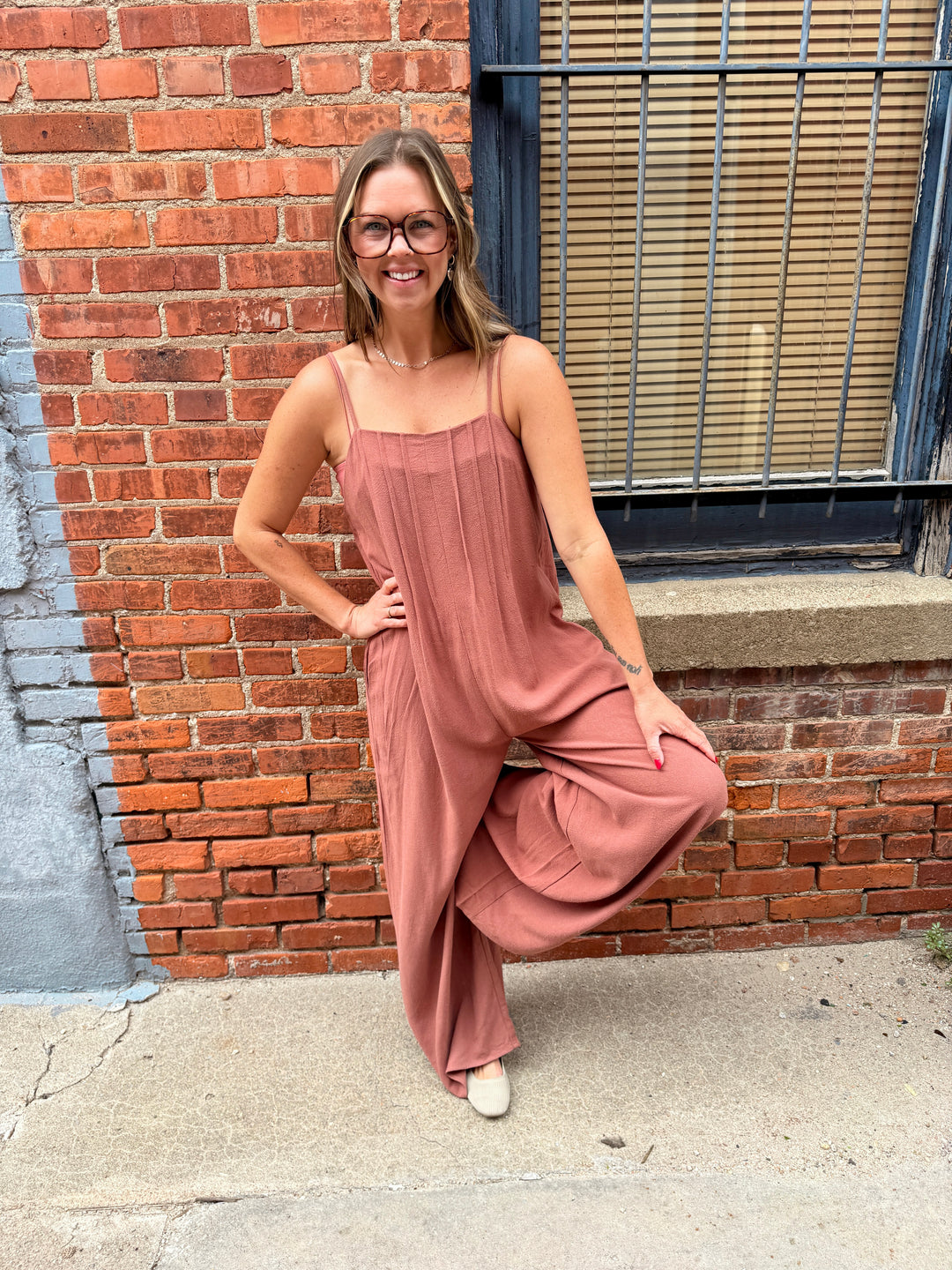 Clara Pleated Wide-Leg Jumpsuit