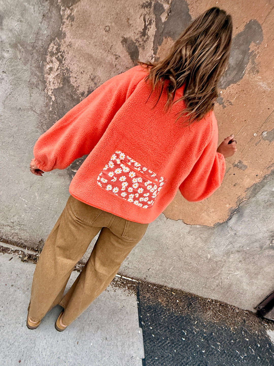 Austin Teddy Sherpa Floral Zipper Jacket