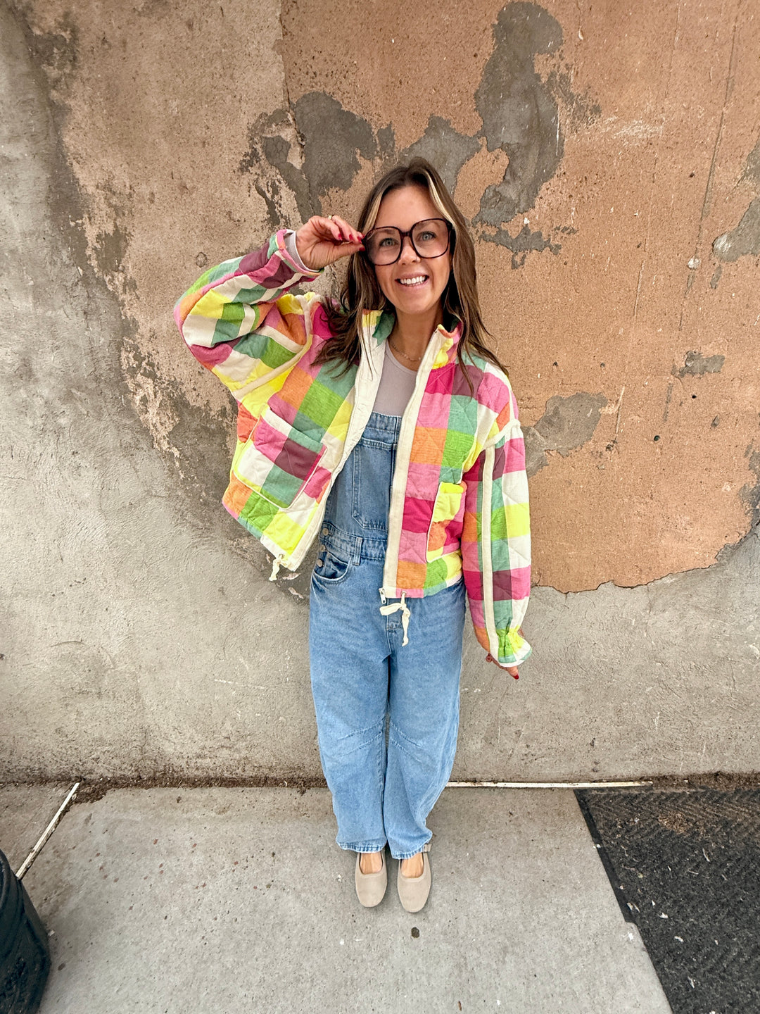 Jenny Multi-color Plaid Padded Jacket