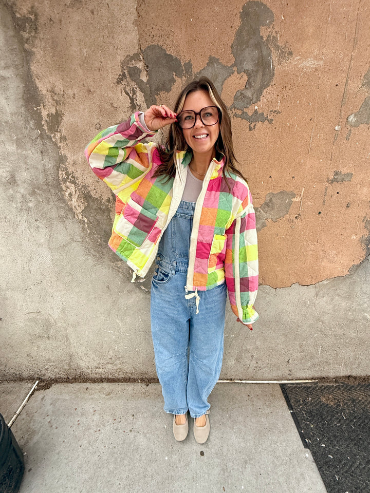 Jenny Multi-color Plaid Padded Jacket