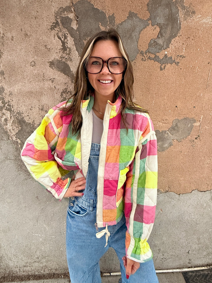 Jenny Multi-color Plaid Padded Jacket
