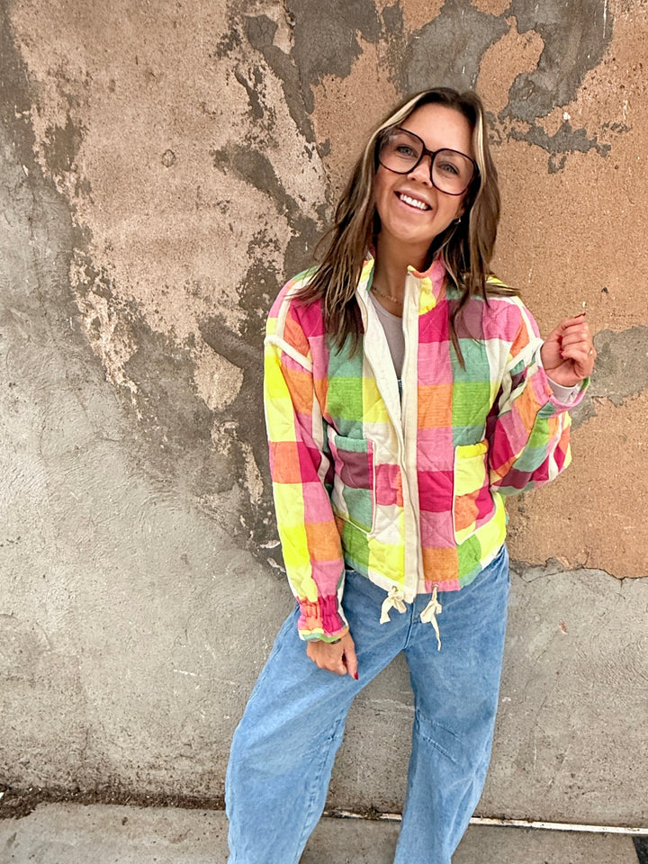Jenny Multi-color Plaid Padded Jacket