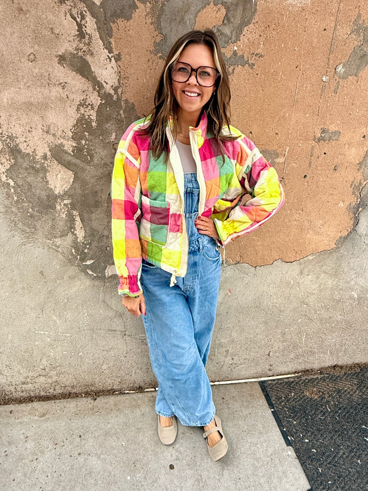 Jenny Multi-color Plaid Padded Jacket