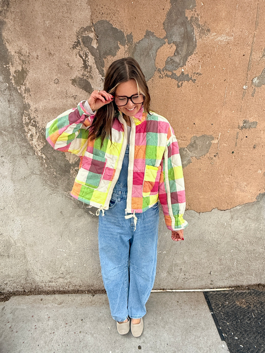 Jenny Multi-color Plaid Padded Jacket