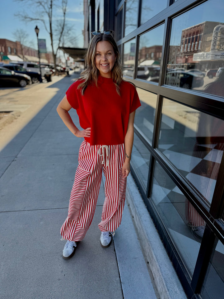 Mixed Stripe Parachute Pants