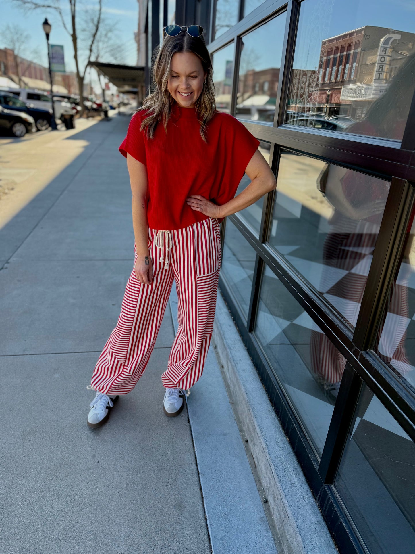 Mixed Stripe Parachute Pants