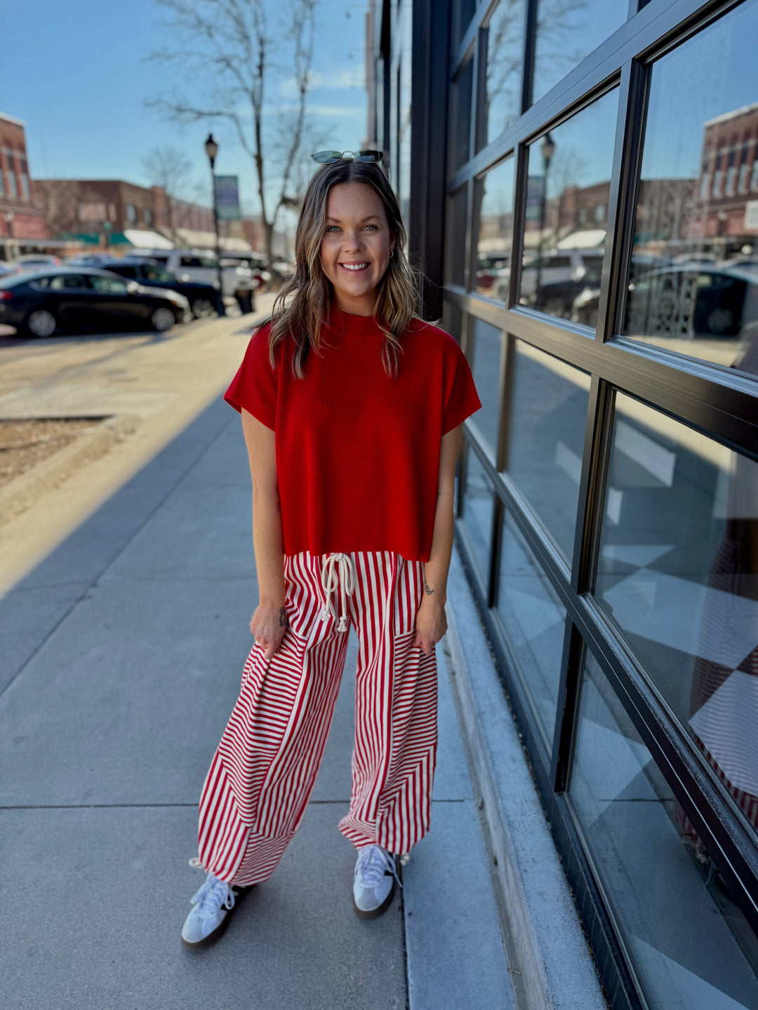 Mixed Stripe Parachute Pants