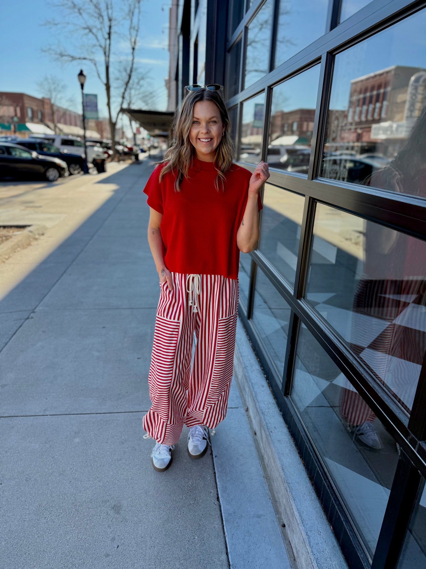 Mixed Stripe Parachute Pants