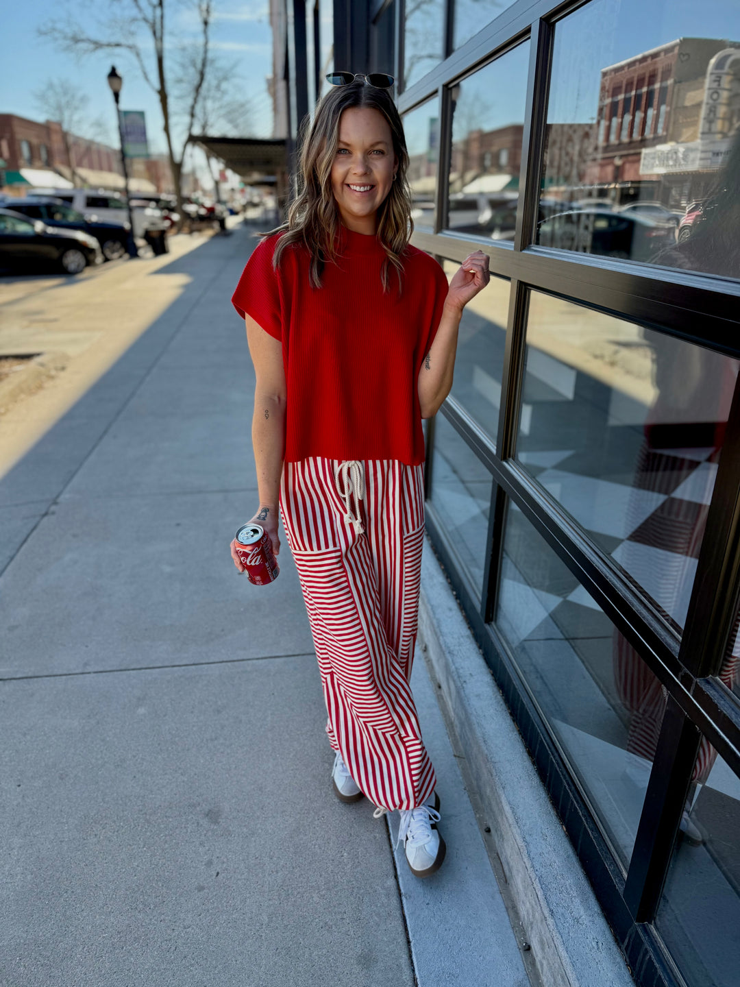 Mixed Stripe Parachute Pants