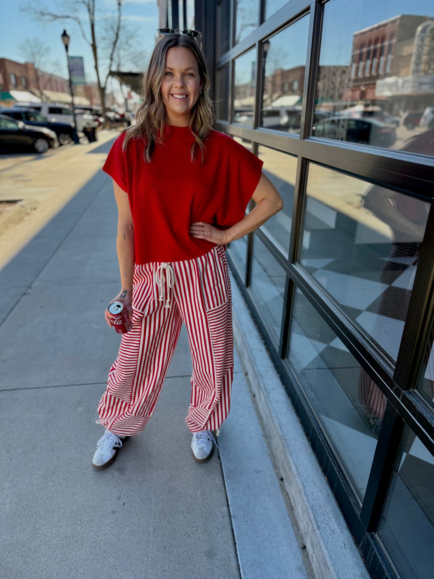 Mixed Stripe Parachute Pants