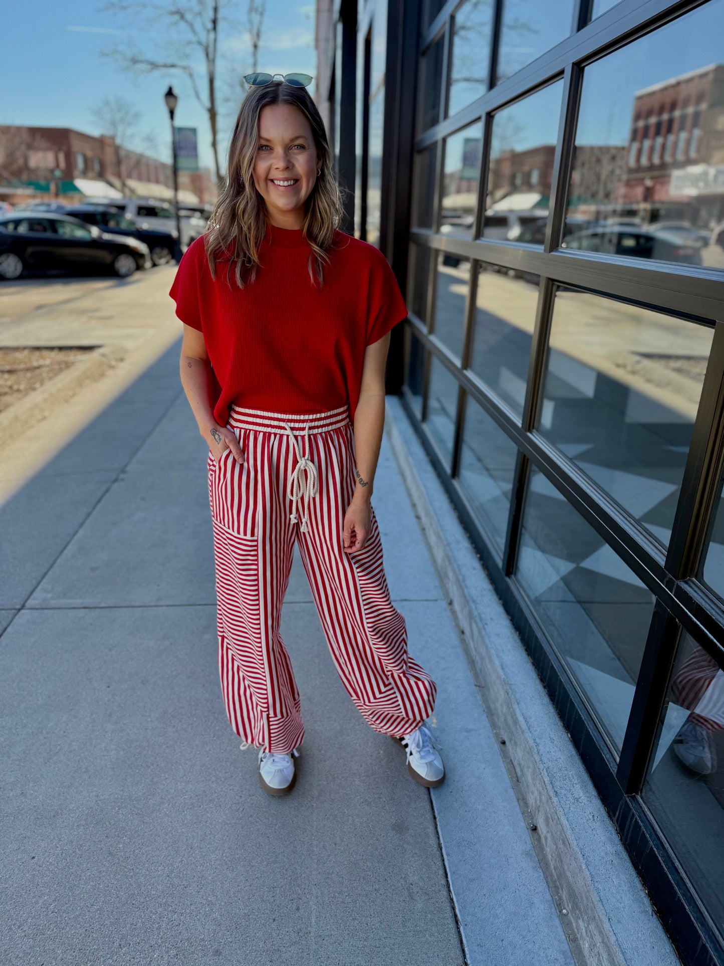 Mixed Stripe Parachute Pants