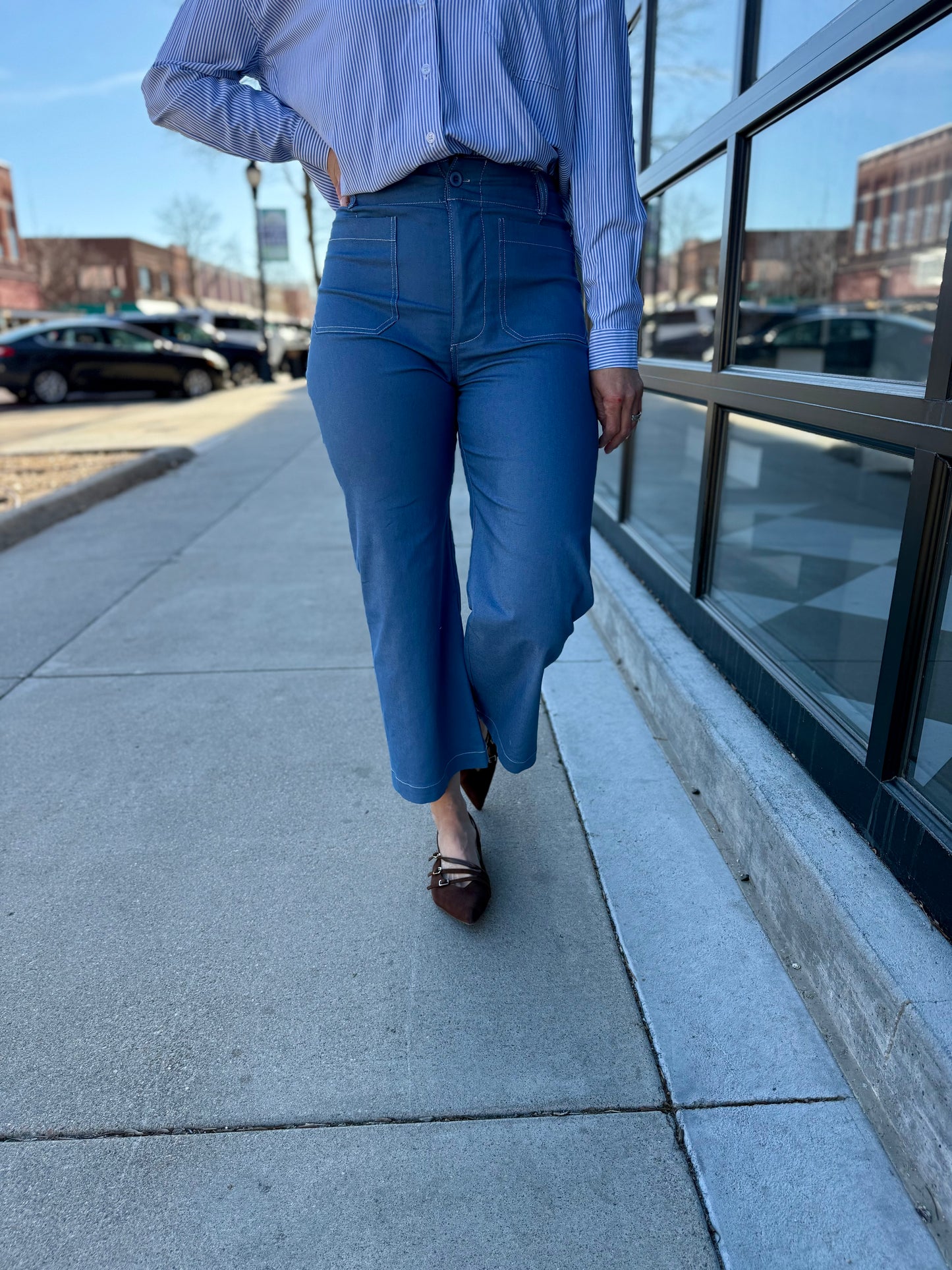 StretchFit Ankle Cropped Pants - Denim