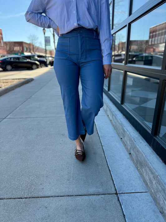 StretchFit Ankle Cropped Pants - Denim