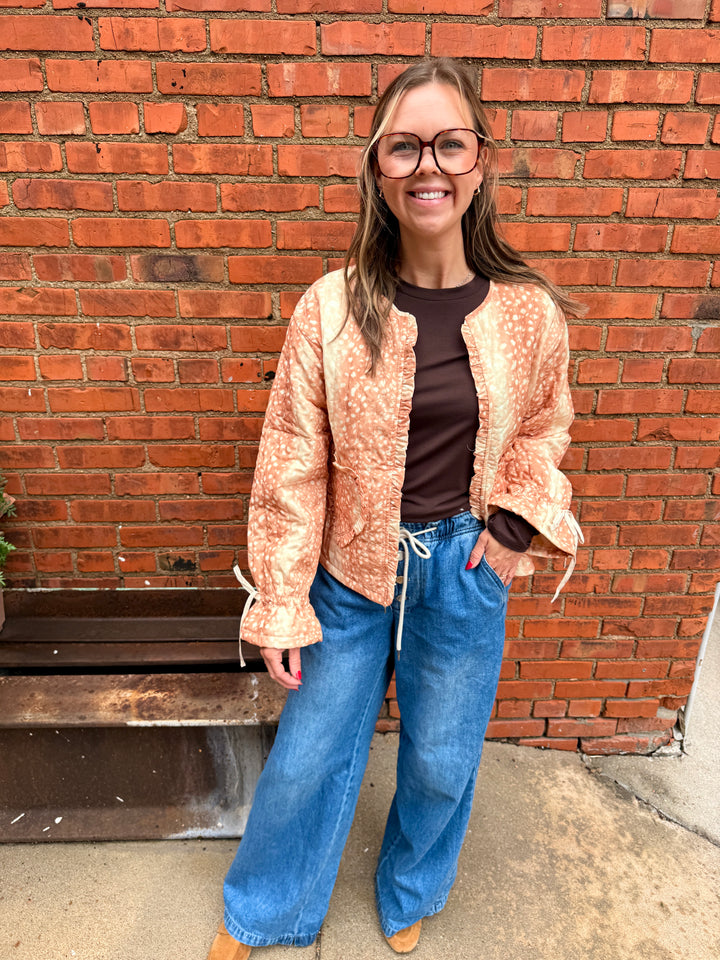 Wild &amp; Whimsical Fawn Print Jacket