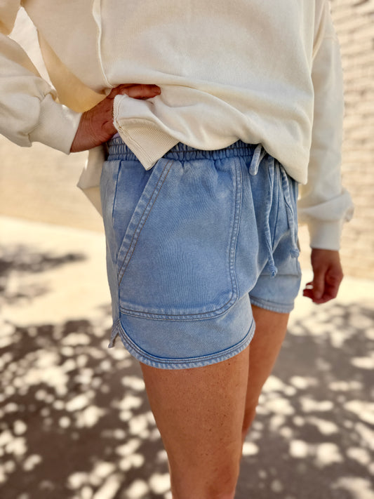 Vintage Chill Acid Washed Knit Shorts
